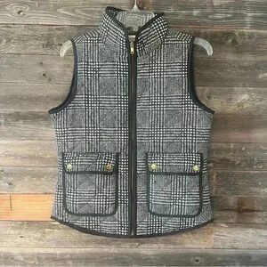 Cambridge Dry Goods Puffer Vest Womens Size S Small Herringbone Black NWT